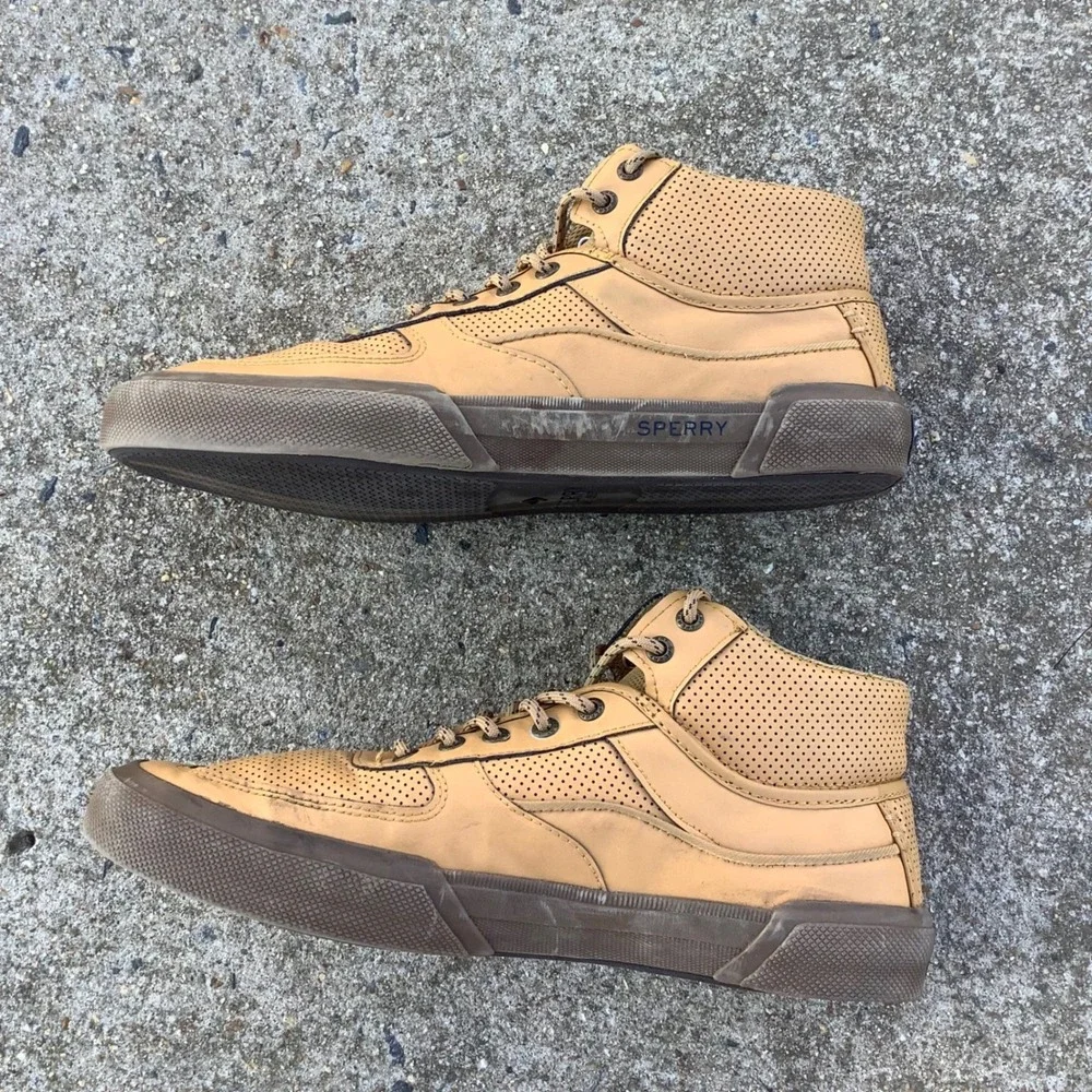Speedy Top-Sider Rare Soletide 2-Eye Mid Mens Wheat Sneakers‎ STS24693 Size 10.5